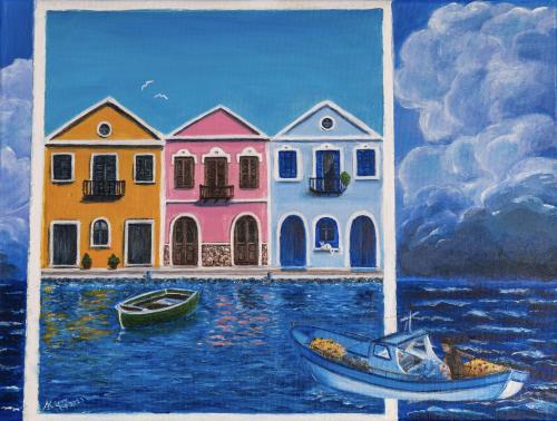 Kyrou-Anastasia- - 544 - Return - 45x34-cm - Acrylic-on-canvas