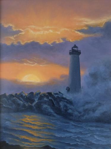 Lazdina-Valentina- - 218 - Lighthouse - 30x40-cm - Oil-on-paper