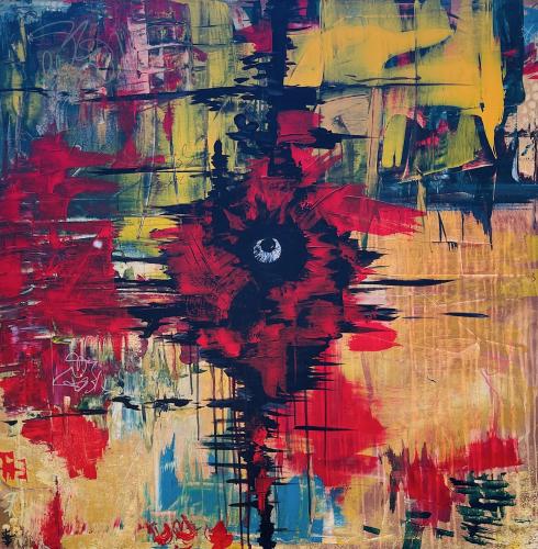 Sullivan-Terri- - 182 - Anxious-eye - 100x100-cm - Acrylic-on-canvas