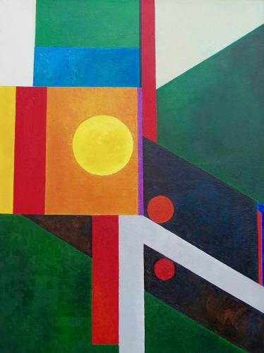 Tchantouria-Revaz- - 308 - Geometric-Perspective - 106x80-cm - Oil-on-canvas