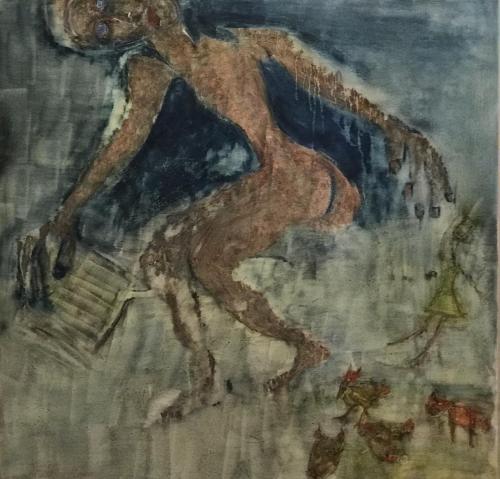 031 - Valerie-Fontanier-Belza- - La-chair-du-theatre - 80x80-cm - Technique-mixte