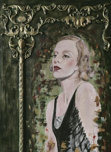 037 - Gerda-Heitmann- - Tamara-de-Lempicka - 50x70-cm - Acryl-auf-Gaze-gemalt