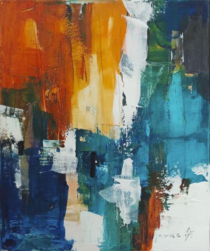 046 - Andjelka-Maras- - Armonia-naturale - 57x57-cm - Olio-su-tela
