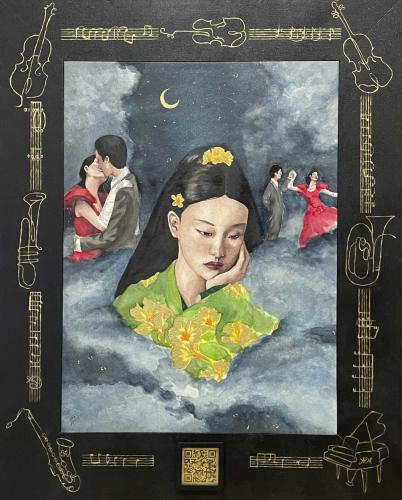 073 - Giulia-Vaccaro- - Tra-colori-e-musica-un-viaggio-di-emozioni - 65x80-cm - Acquerello