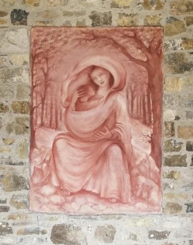 419 - Silvano-Lazzeri- - Madonna-del-vento - - - Sinopia-affresco-su-intonaco-appenna-steso-a-base-di-calce
