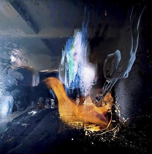231 - Gaka-Mira- - One-Breath - 180x180-cm - Acryl-vinyl-resin-pigments-photographic-paper-on-canvas