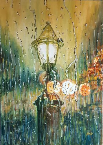 403 - Nina-Korinna-Nina-Ninel - Pioggia - 50x70-cm - Olio-su-tela