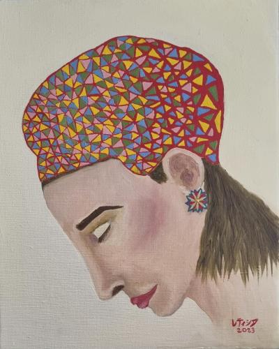 475 - Leticia-Mendez-Leticia - She - 28x23-cm - Oil-on-canvas