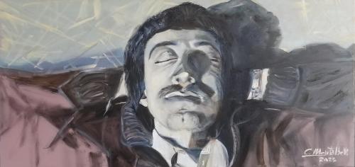 495 - Cristina-Montalbetti- - Uomo-che-sogna - 100x50-cm - Olio-su-tela
