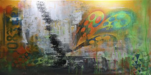519 - Shaziart- - Abstract-Aquarium - 100x50-cm - Painting-on-canvas