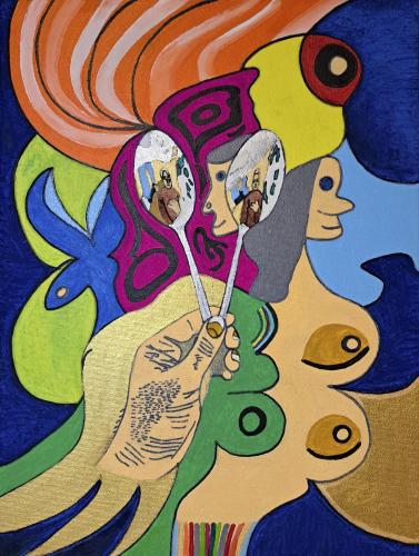 538 - Jose-Oliveira- - Reflection-on-two-spoons - 30x40-cm - Abstract
