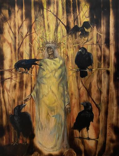 543 - Priit-Pajos- - Wild-Ones - 60x80-cm - Oil-on-burnt-plywood