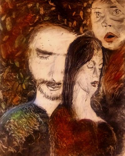 575 - Diana-Pop-Diana-Poppy - Family - 75x85-cm - Pencil-charcoal-pastel