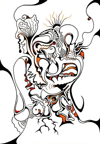 584 - Lucas-Prothery- - Apparition - 80x120-cm - Dessin-intuitif-aux-feutres-a-lhuile