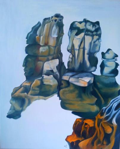 649 - Evelyn-Schlote-Fels- - Felsenportrait - 100x120-cm - Ol-auf-Leinwand