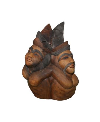 487 - Richard-Minniti-Arka - Couple-Ancestral - 55x60-cm - Sculpture-sur-bois