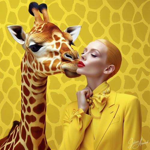 091 - Juline-Armand- - La-Femme-a-la-Girafe - 60x60-cm - Art-numerique