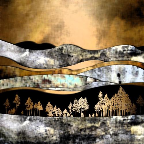 099 - Henrik-Bakmann- - In-the-deep-quiet-of-the-forest - 80x80-cm - Digital-collage