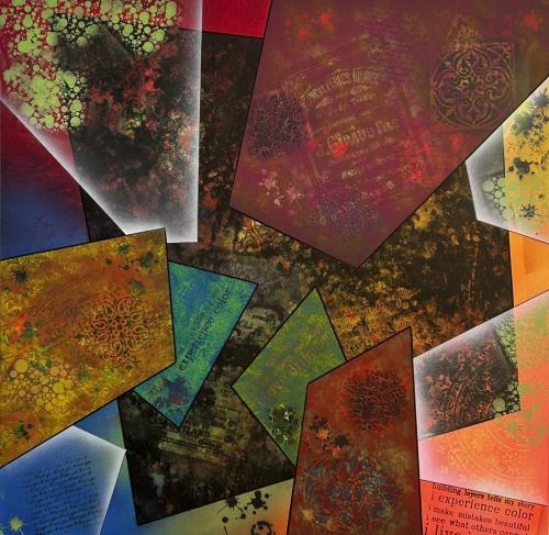 386 - Marc-Janssens-Mrac-actylic-art - Happy-colors - 100x100-cm - Abstracte