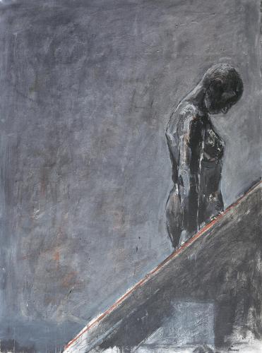 458 - Dragan-Markovic-Markus - Moving-staircase - 130x175-cm - Acrylic-on-canvas